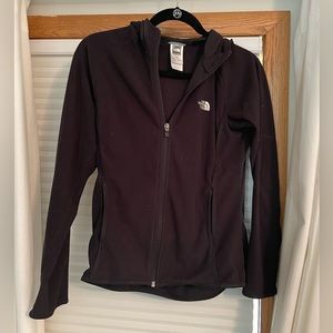 North face comfortable black zip up sweater, size medium